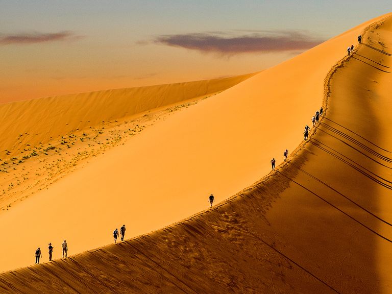 Aufstieg zu Big Daddy, Namib Dünenwanderung
