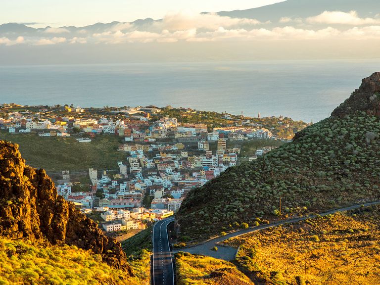Blick auf die Inselhauptstadt San Sebastián  La Gomera, Blick auf San Sebastián
