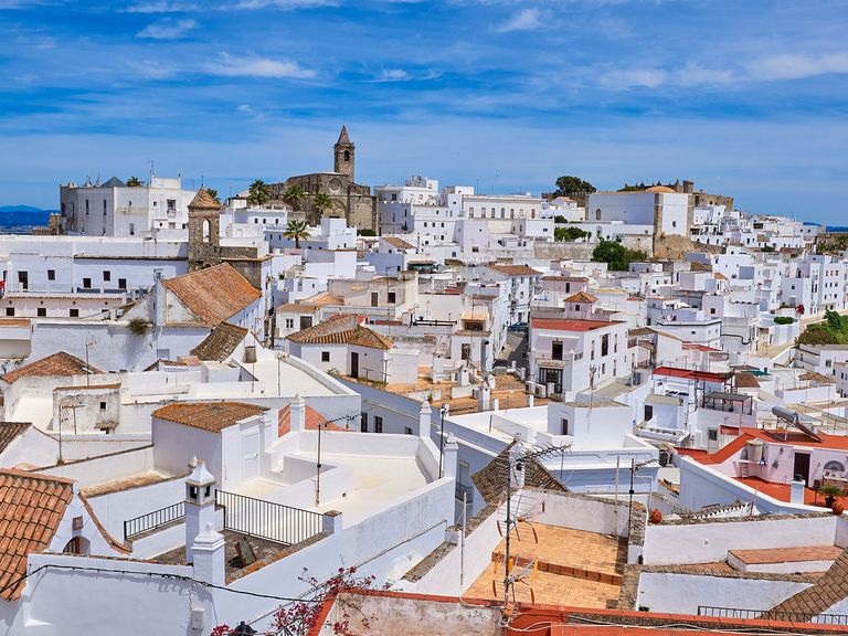Panoramablick über Vejer de la Frontera, Andalusien