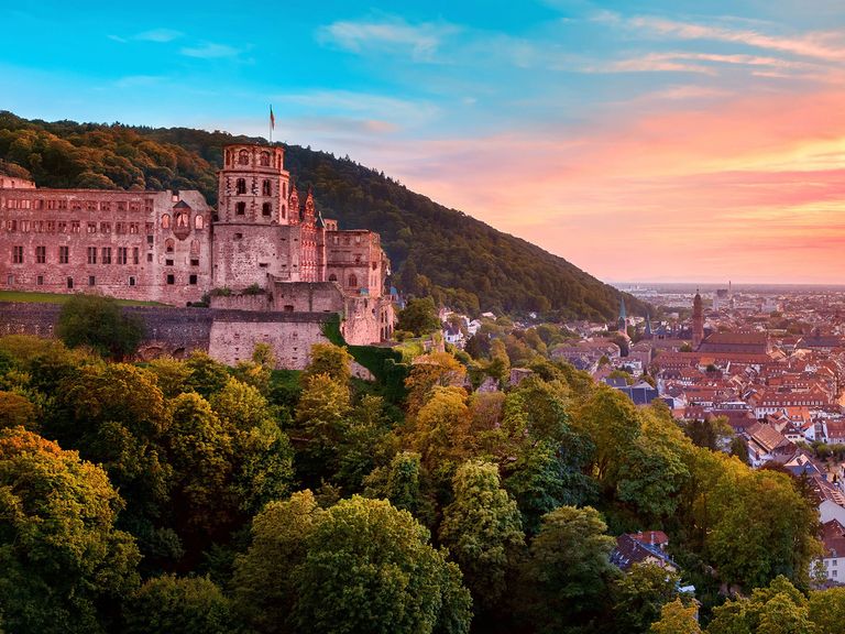 Schloss Heidelberg und Blick auf die Stadt