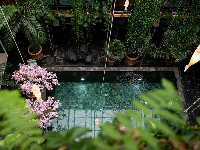 Oase im Großstadtdschungel: Das Hotel Manon les Suites. Kopenhagen Hotel Manon les Suites, Pool von oben