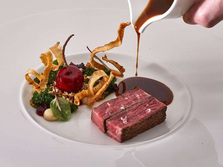 Gericht im Zauberlehrling-Gourmetrestaurant in Stuttgart