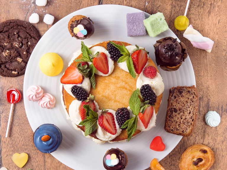 Pancakes, Kuchen und andere süße Speisen im The Beach by Ushuaïa