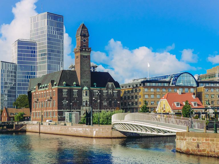 Innenstadt von Malmö, alte und neue Gebäude