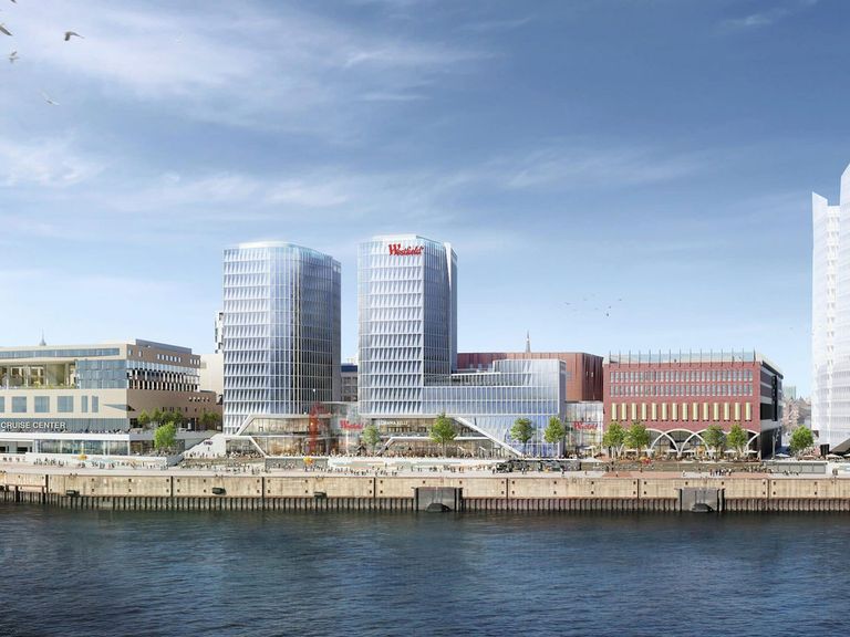 In der Hafencity entsteht das neue Westfield Überseequartier, wo auch das Lego Discovery Centre untergebracht sein wird. Westfield Überseequartier, Hamburg Hafencity