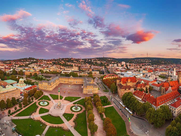 Luftaufnahme, Blick auf Stuttgart