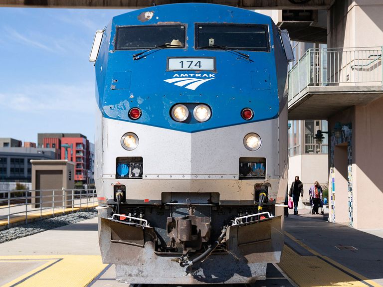 Der California Zephyr an der Endhaltestelle im kalifornischen Emeryville. California Zephyr, Haltestelle Emeryville