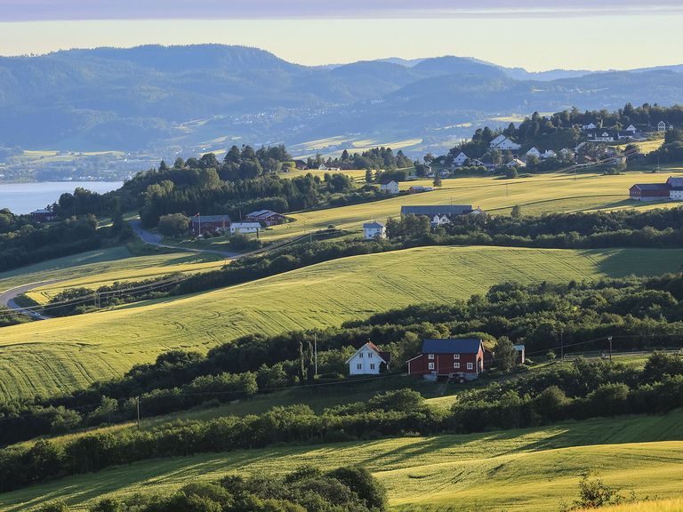 Idyllische Landschaft bei Trondheim in Norwegen