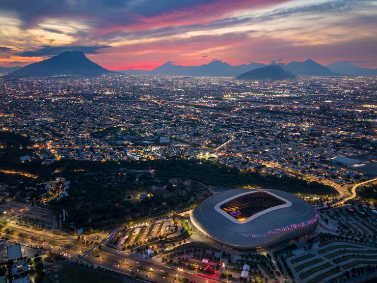 Luftaufnahme des Estadio BBVA Bancomer (Monterrey-Guadalupe)