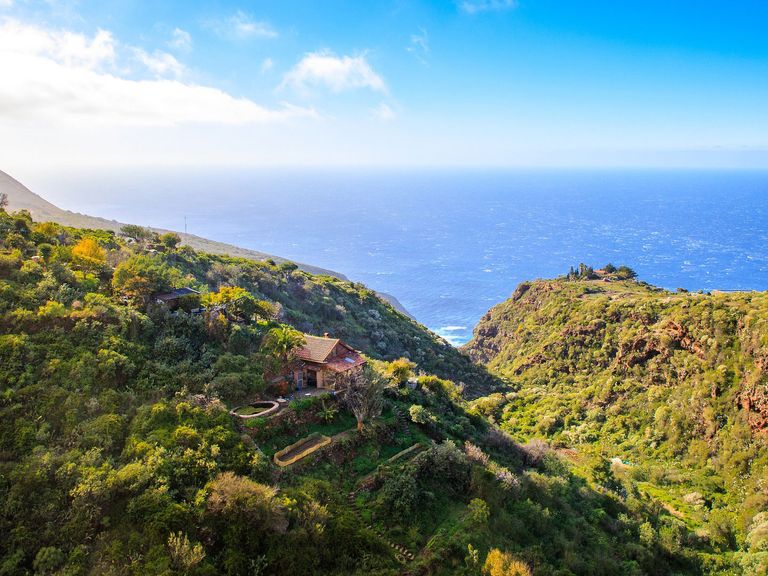 Blick auf Landschaft und Meer, La Palma