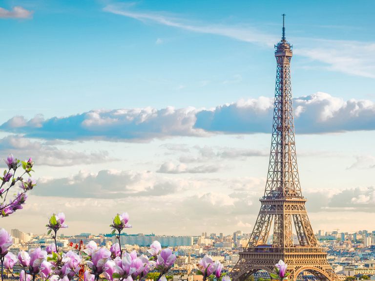 Zu jeder Jahreszeit ein fantastischer Anblick: der Eiffelturm in Paris Pariser Eiffelturm in Frühling