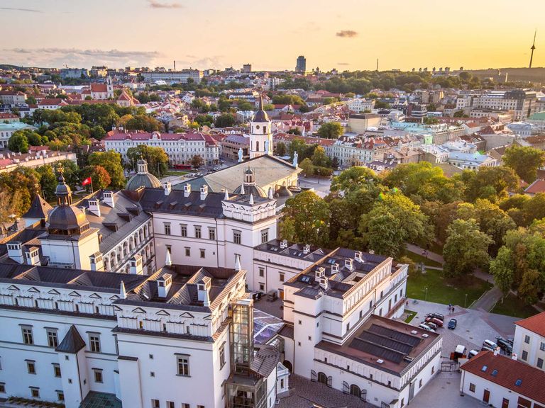 Blick auf das Schloss und die Altstadt von Vilnius