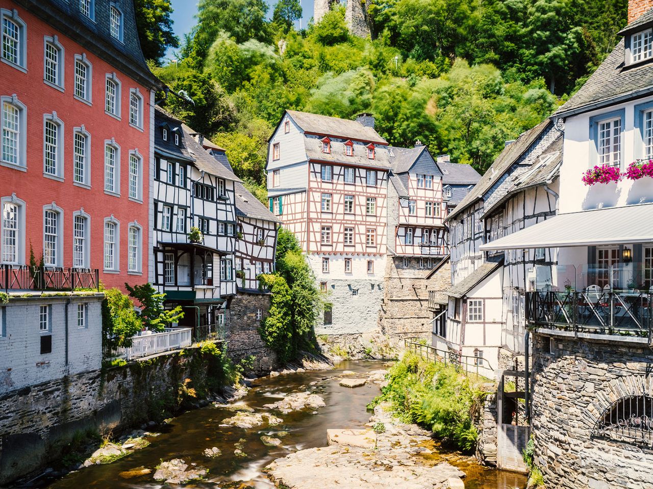 Monschau, Häuser an der Rur