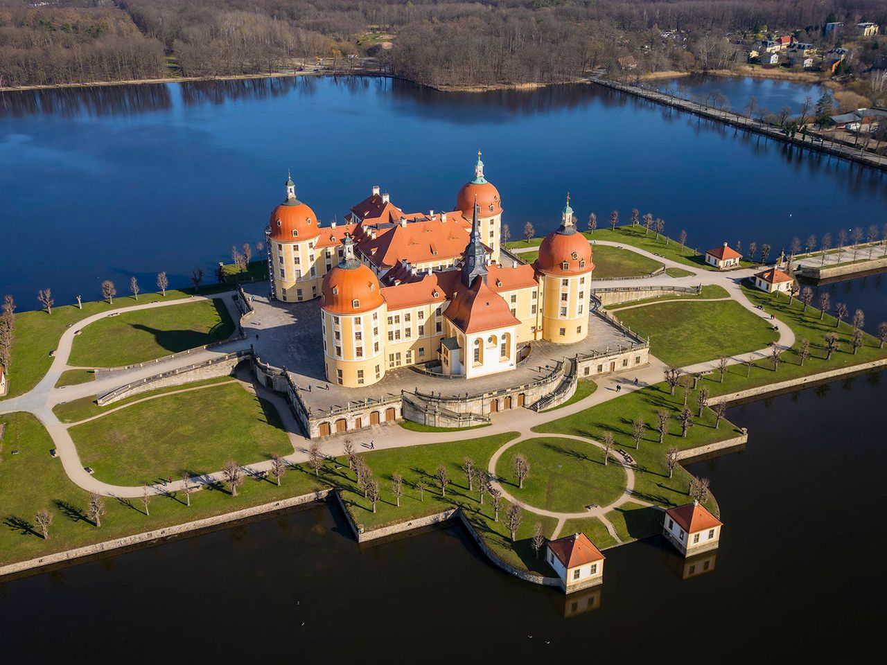 Schloss Moritzburg von oben