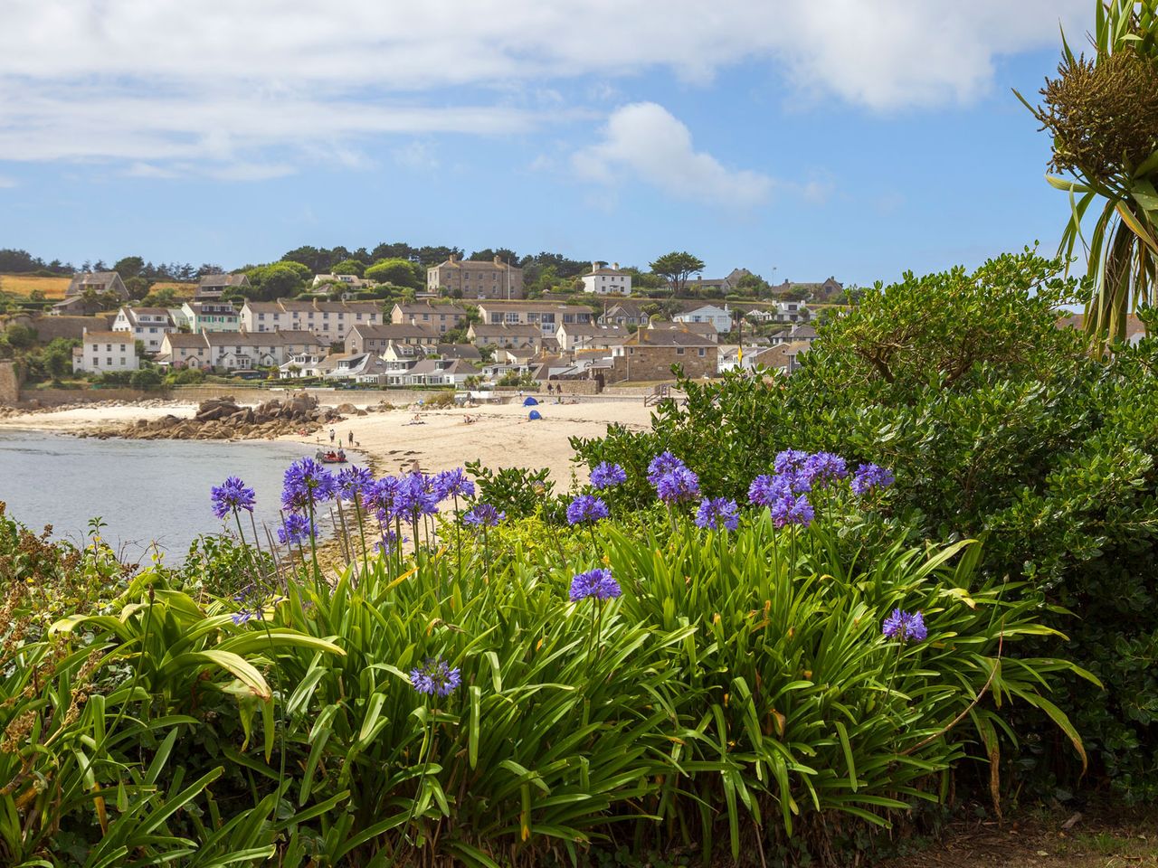 Blick zum Porthcressa Beach auf St. Mary's, Scilly Islands