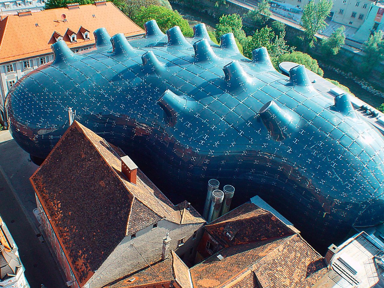 Kunsthaus Graz von oben