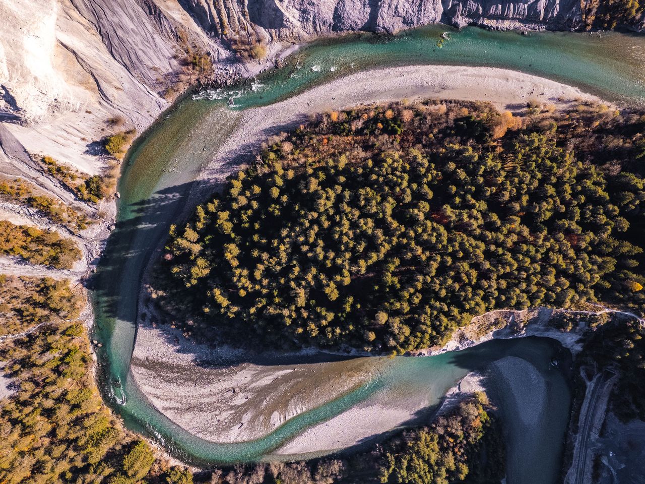 Luftaufnahme der Rheinschlucht
