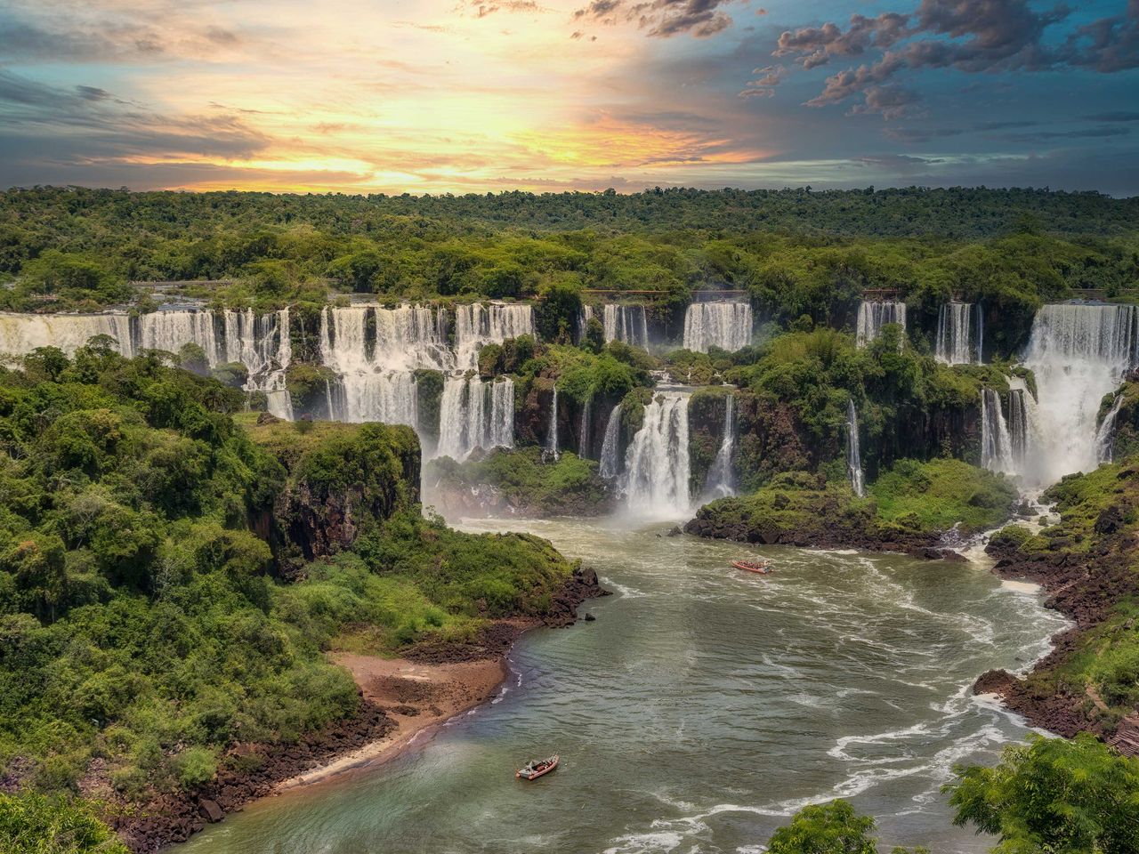 Iguaz&uacute;-Wasserf&auml;lle, fotografiert von der brasilianischen Seite