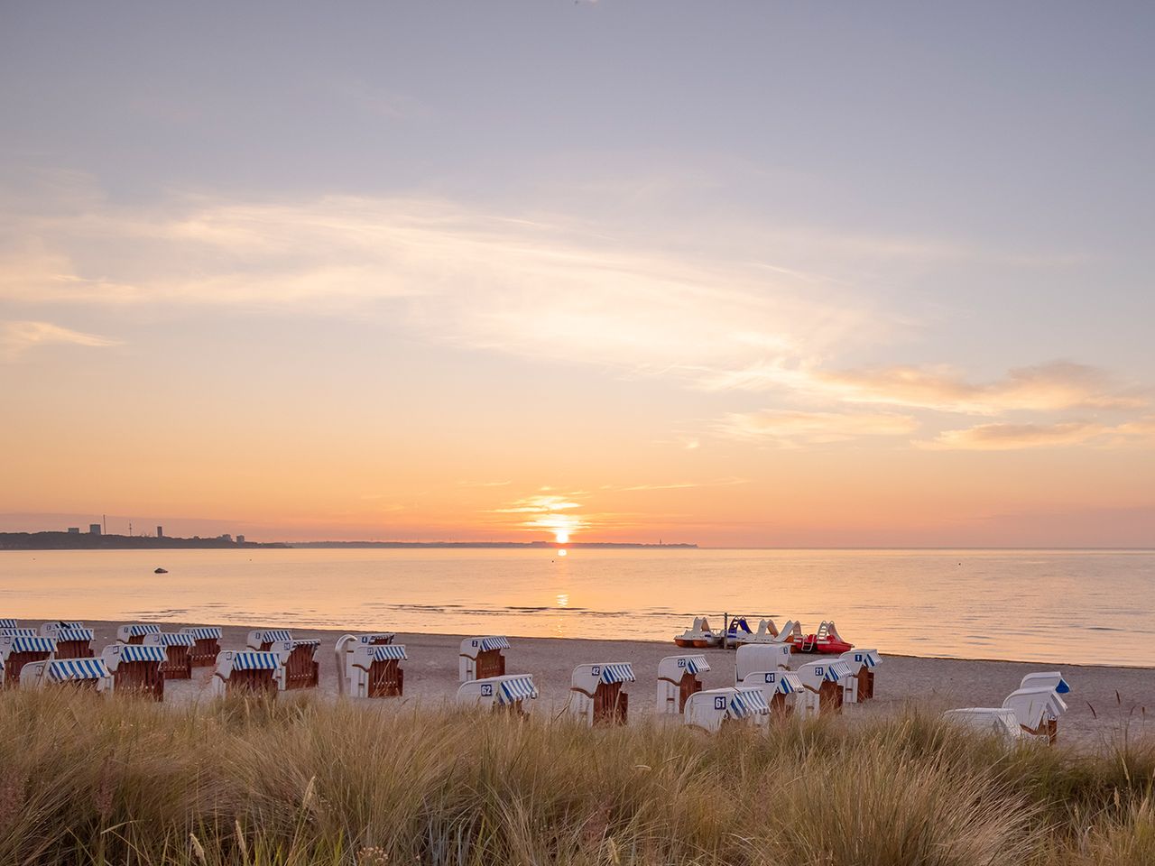 Haffkrug-Strand bei Sonnenuntergang