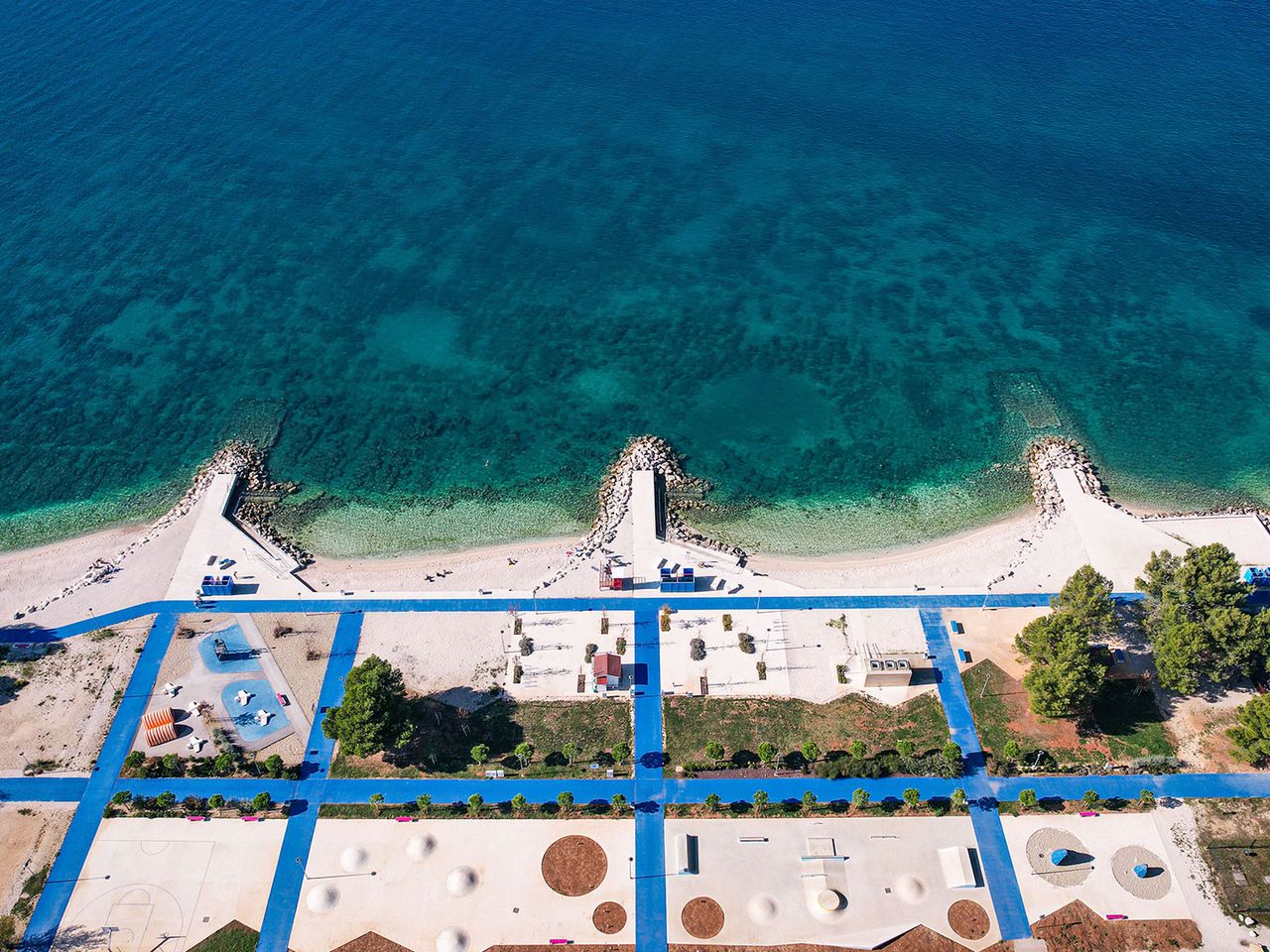 Hidrobaza Beach in Pula, von oben