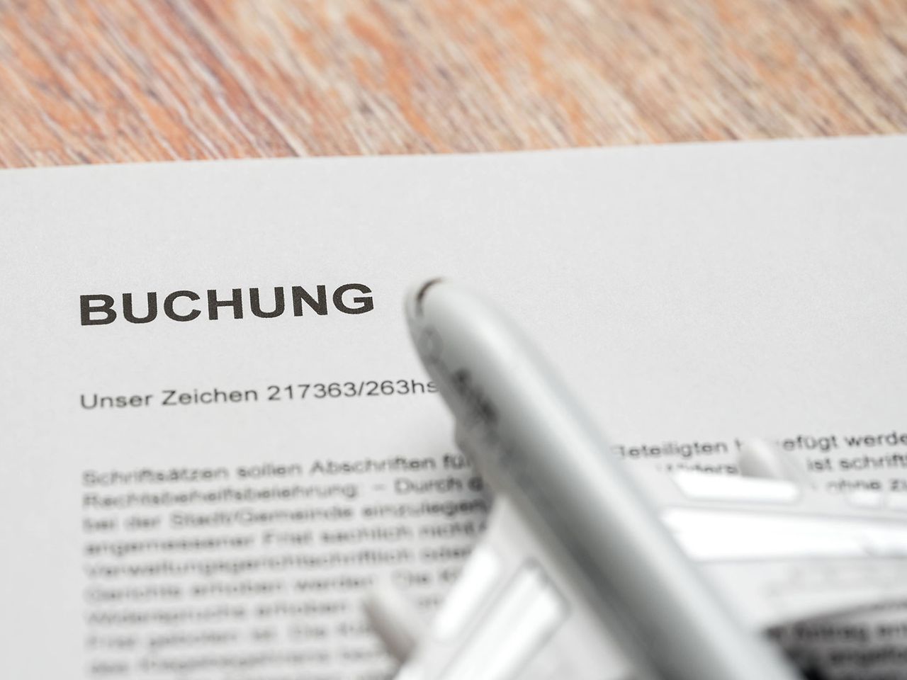Buchungsbestätigung für eine Flugreise
