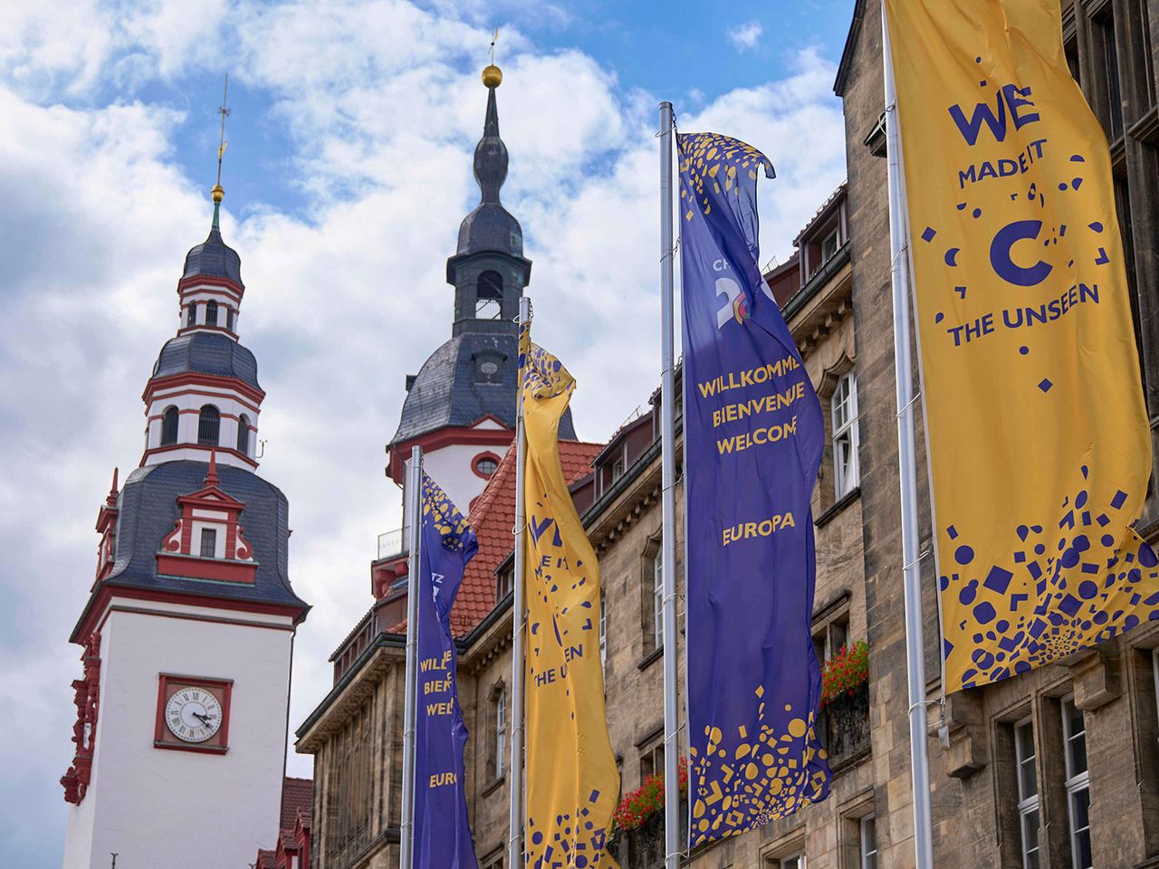 Altes und neues Rathaus in Chemnitz