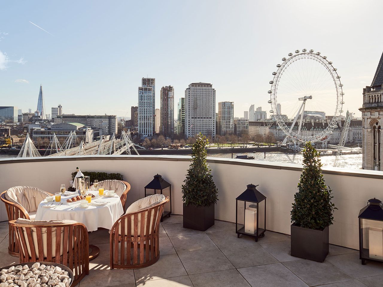 Dachterrasse des Coronthia Hotel in London 