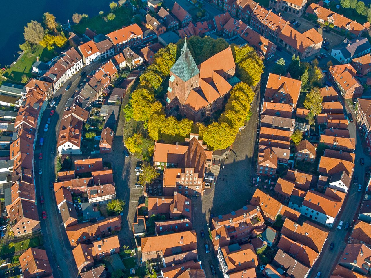Altstadt von Mölln von oben