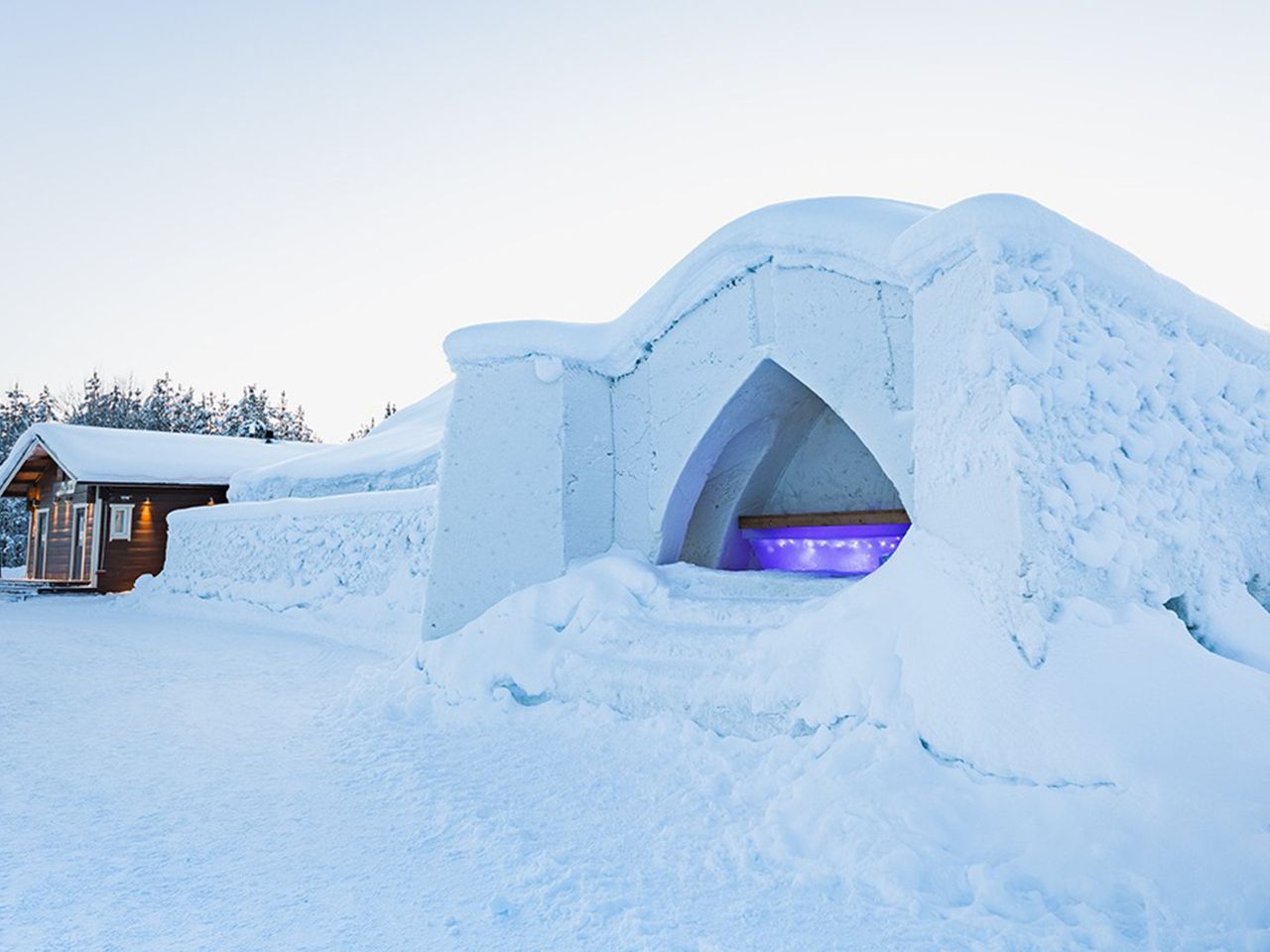 Schneesauna in Rovaniemi, Finnland