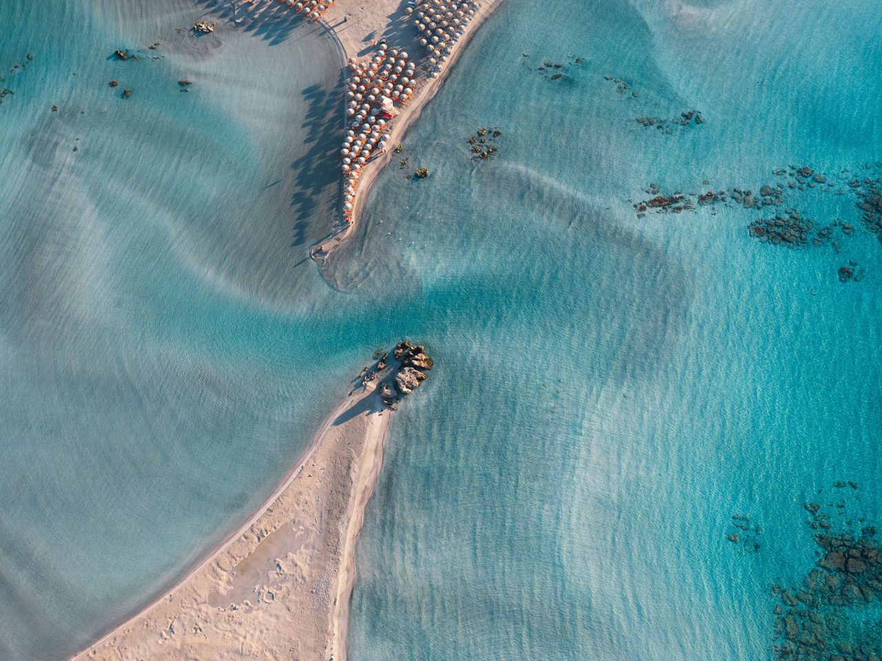 Luftaufnahme vom Elafonisi Beach