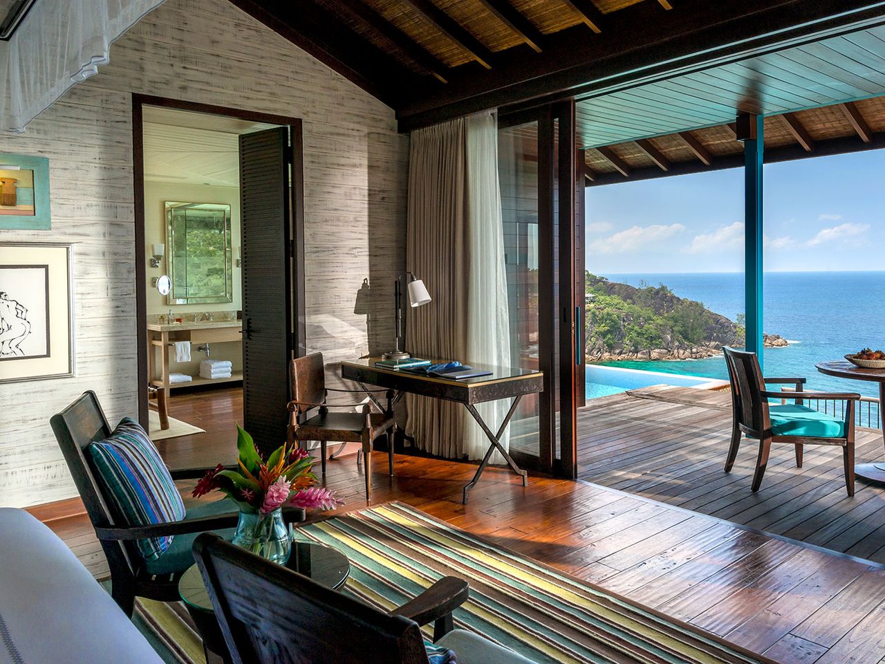 Blick aus Hilltop-Villa im Four Seasons Resort, Seychelles