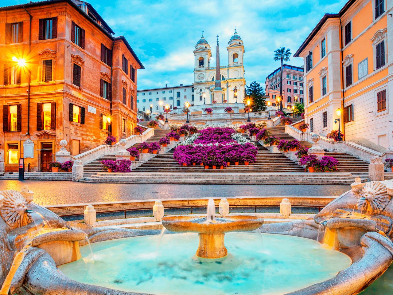 Spanische Treppe, beim Floral Display geschmückt mit Blumen