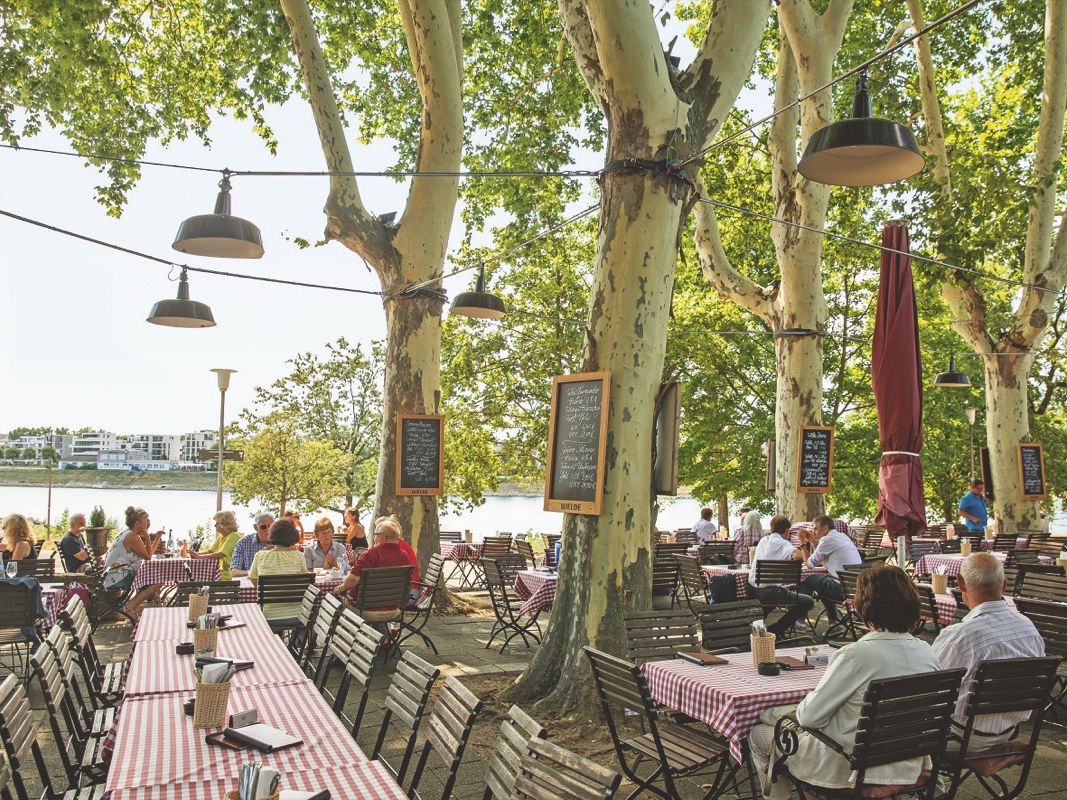 Biergarten des Gasthauses "Rheinterrassen"