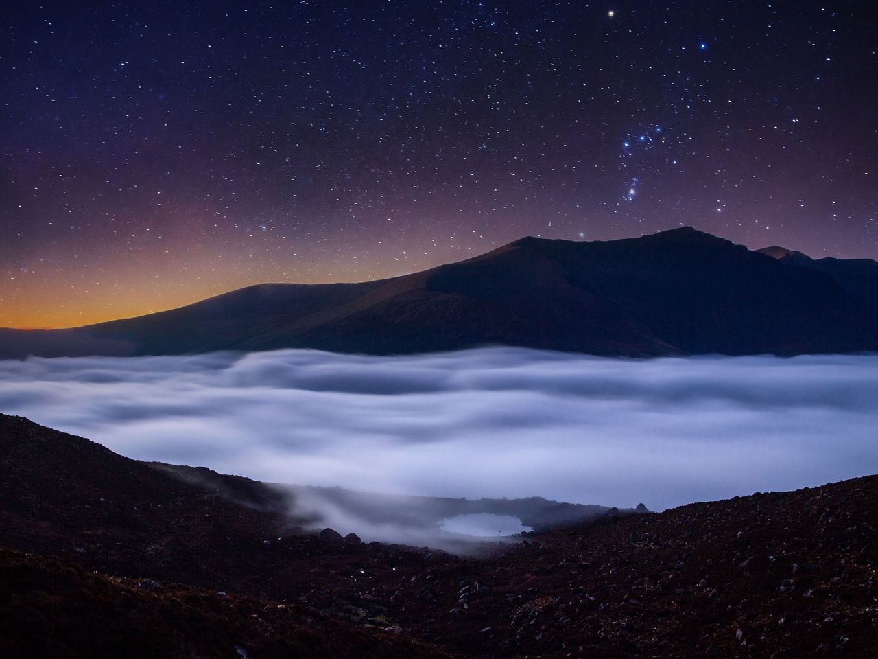 Sternenhimmel im Killarney Nationalpark, Grafschaft Kerry