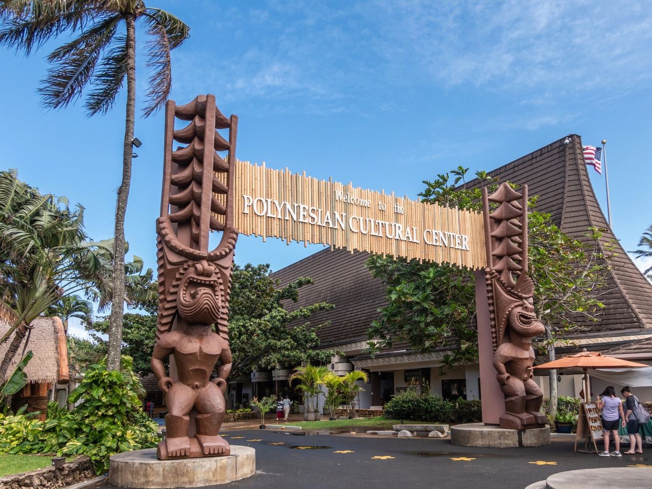 Eingang des Polynesian Cultural Centre auf O‘ahu