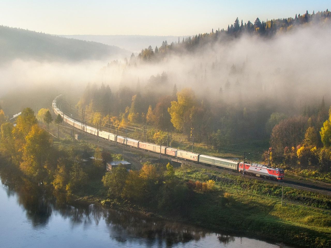 Linienzug auf der Transsibirischen Eisenbahn