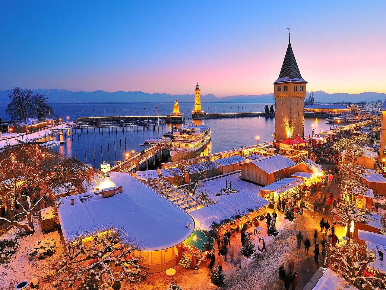 Lindauer Hafenweihnacht von oben