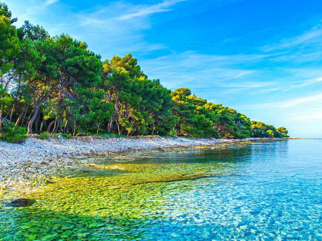Kieselstrand in Istrien