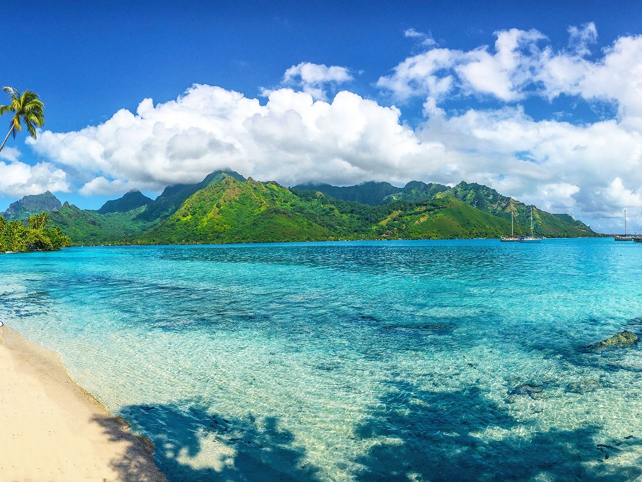 Taahiamanu Beach auf Moorea, Französisch-Polynesien