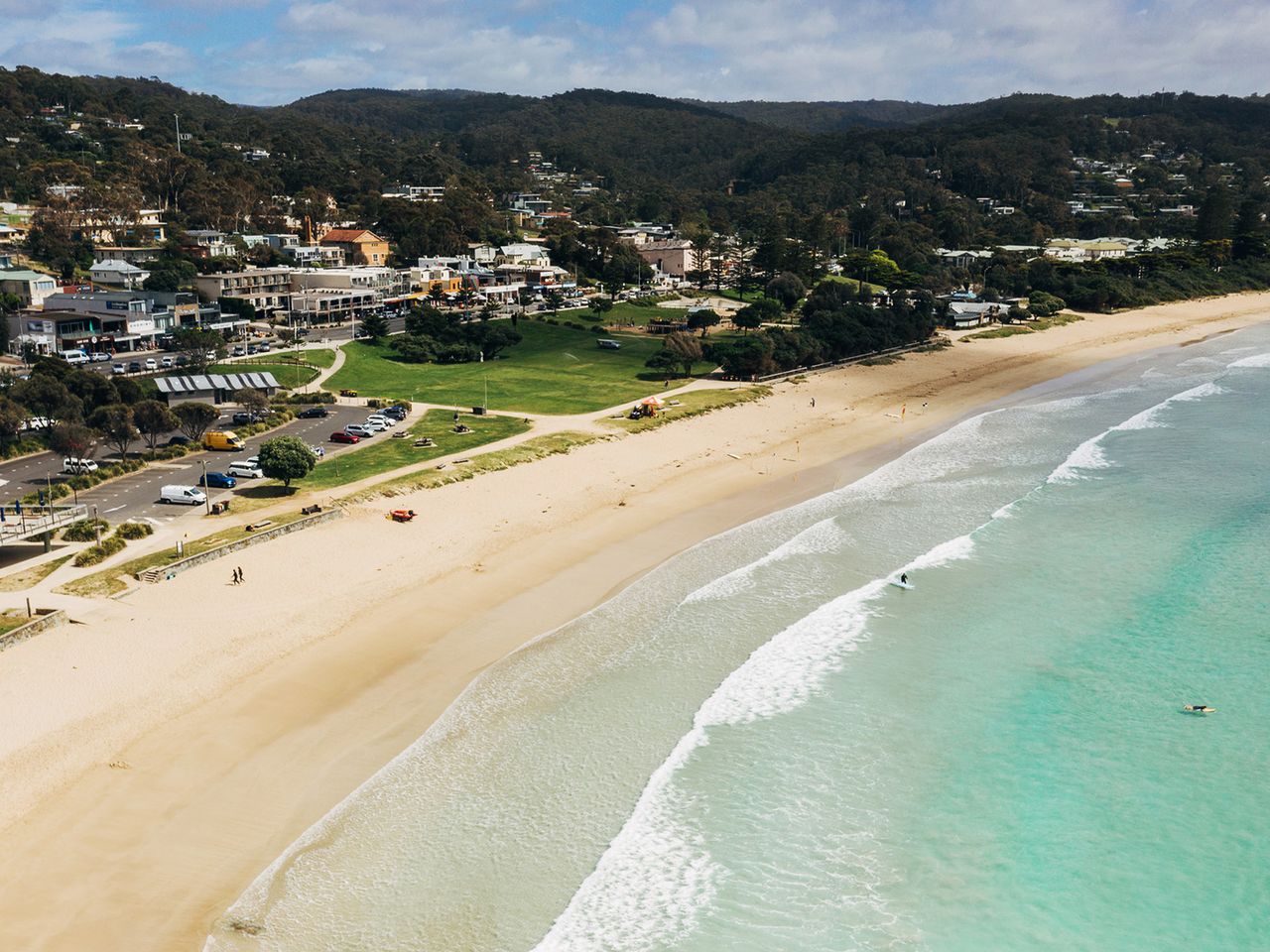 Blick auf die Bucht von Lorne an der Great Ocean Road