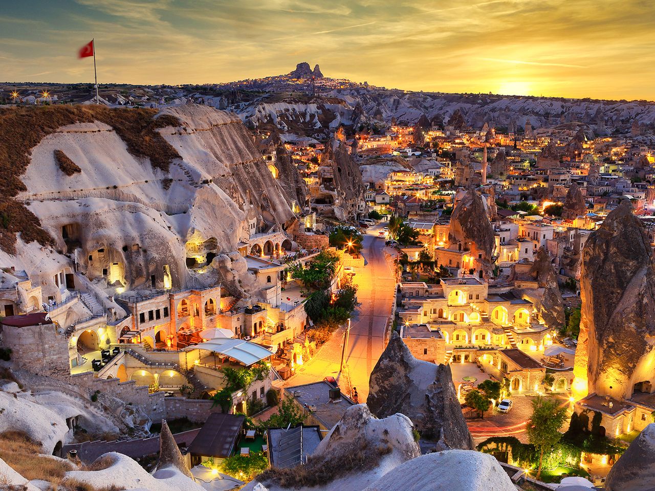 Blick auf Göreme, Kappadokien, Türkei