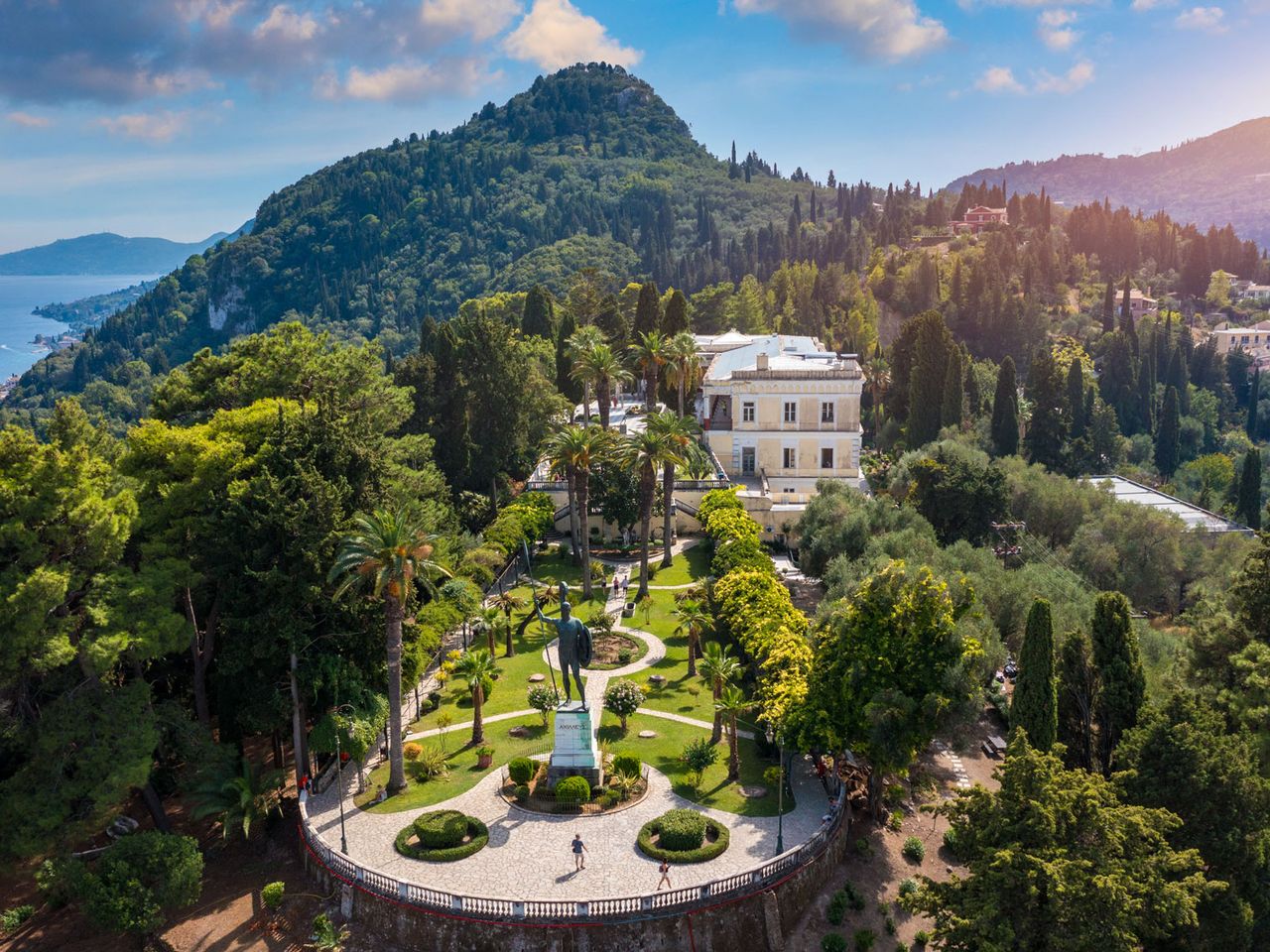 Achilleion-Palast auf Korfu, Blick von oben
