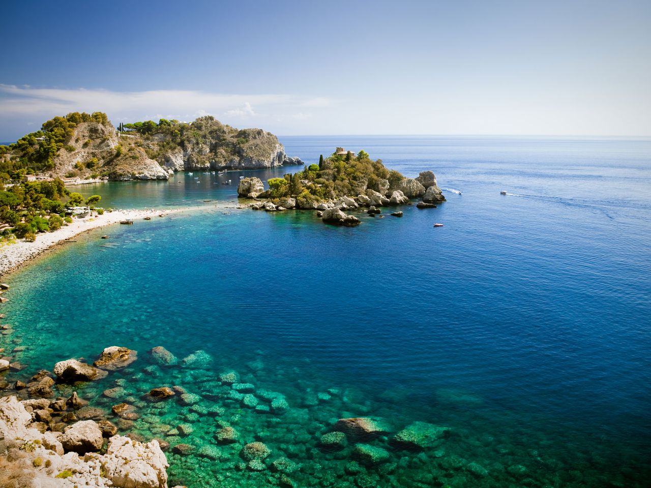 Spiaggia di Isola Bella, Sizilien Strand (von oben)