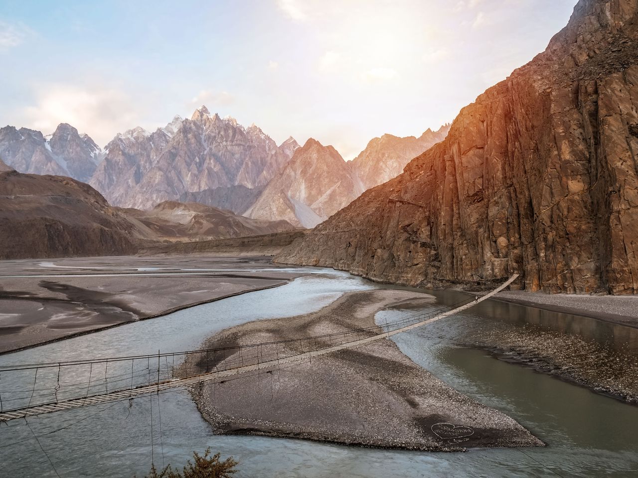 Hussaini Bridge in Pakistan