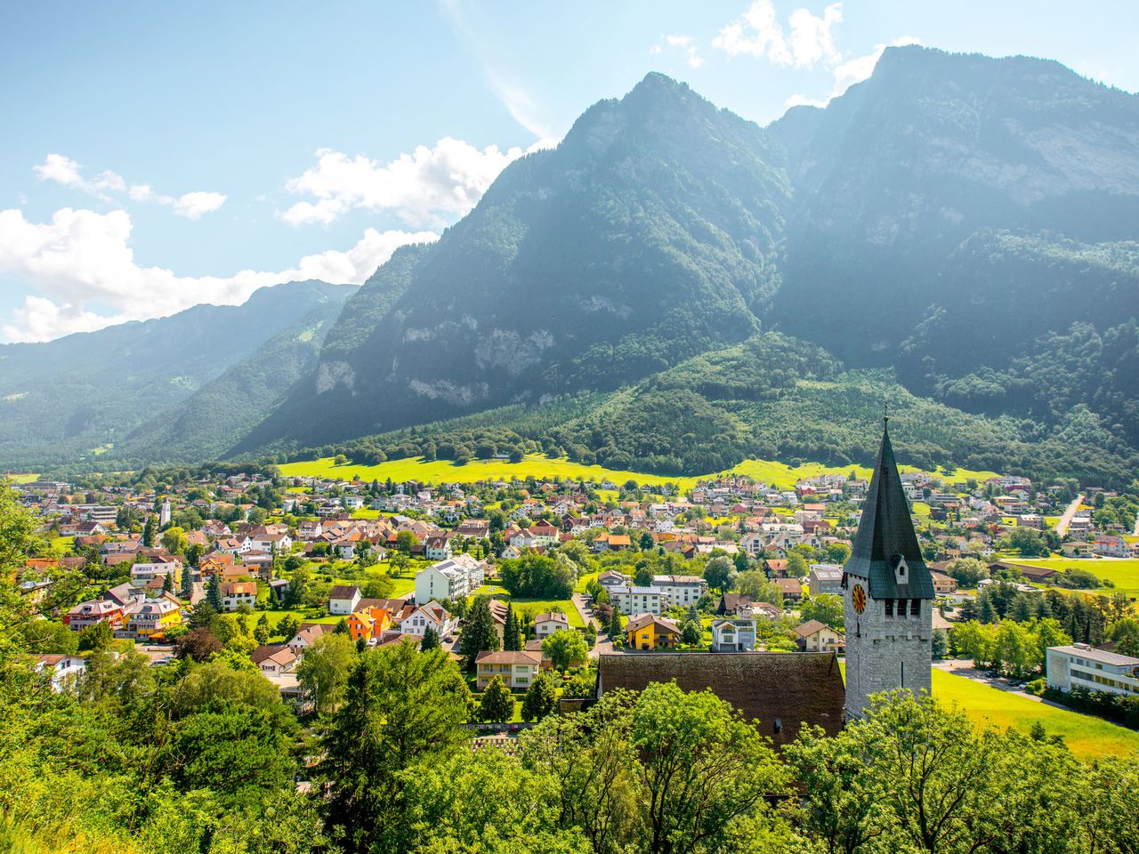 Gemeinde Balzers in Liechtenstein, Luftaufnahme