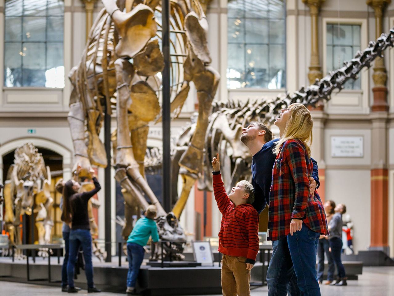 Familie im Museum f&uuml;r Naturkunde in Berlin