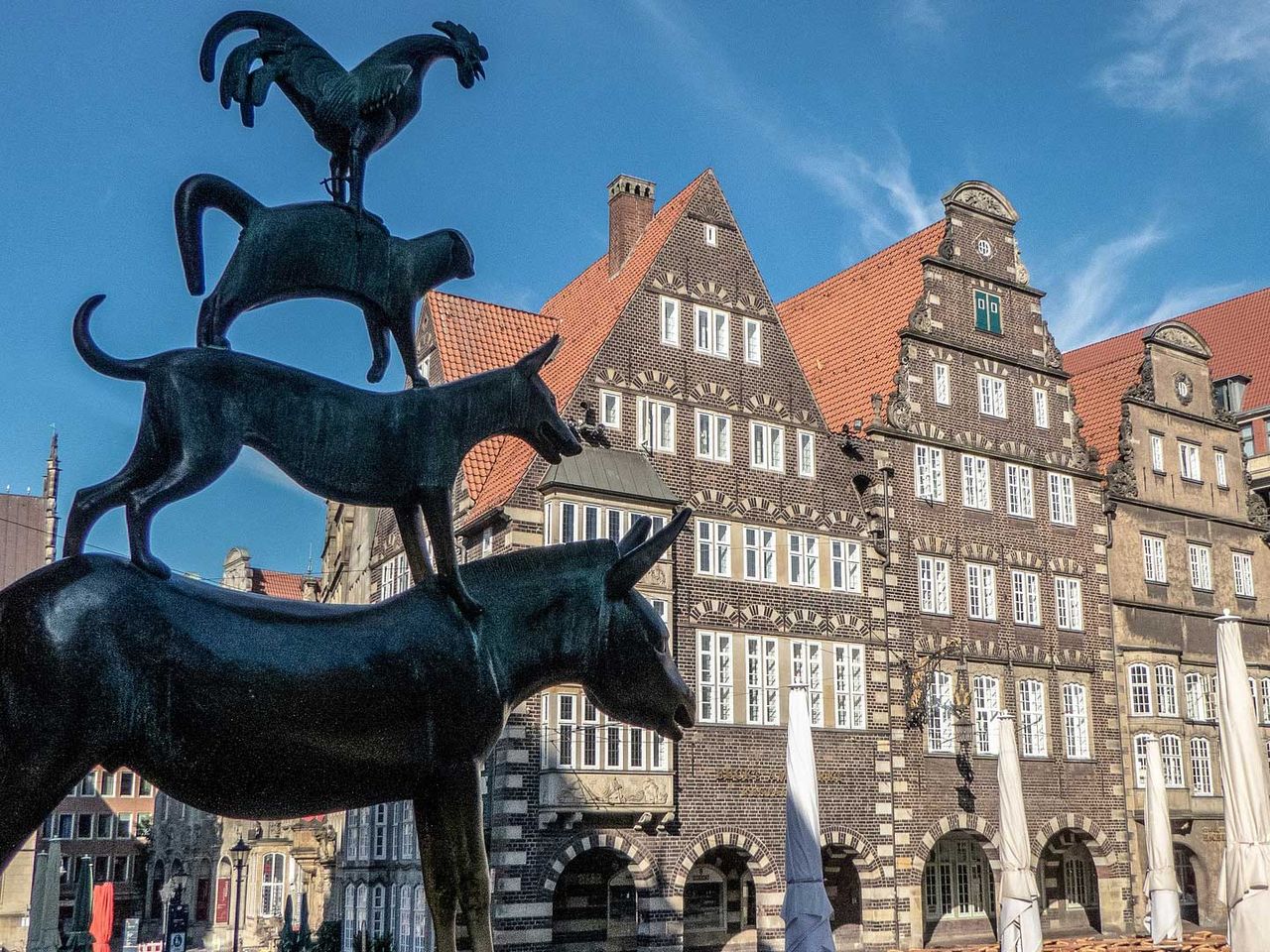 Bronzestatue der Bremer Stadtmusikanten