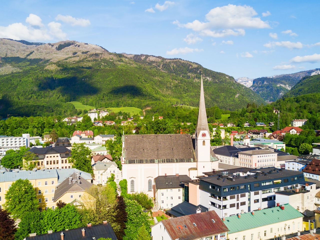 Blick auf Bad Ischl, Stadt im Salzkammergut