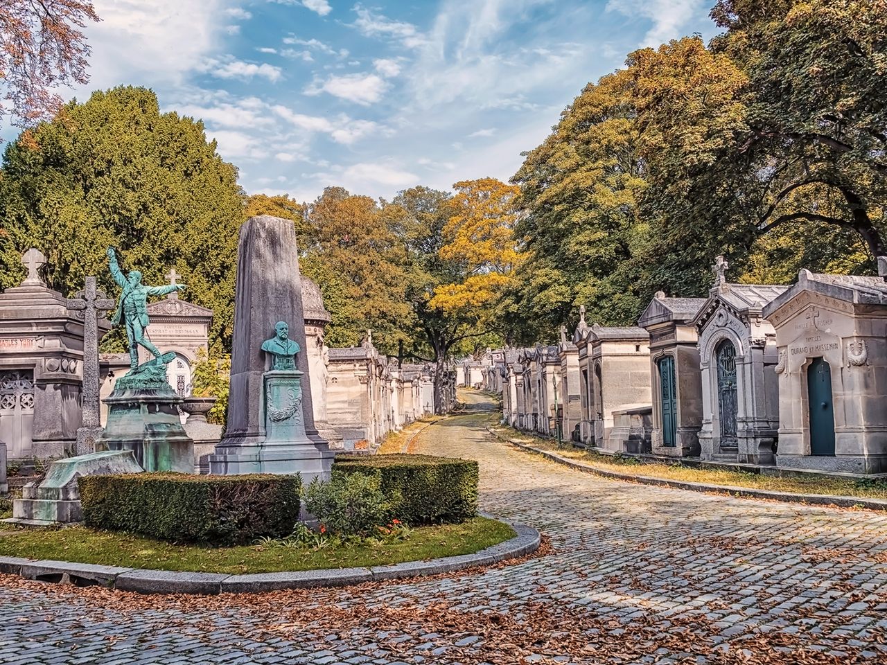 Gräber auf dem Cimetiere du Pere Lachaise in Paris