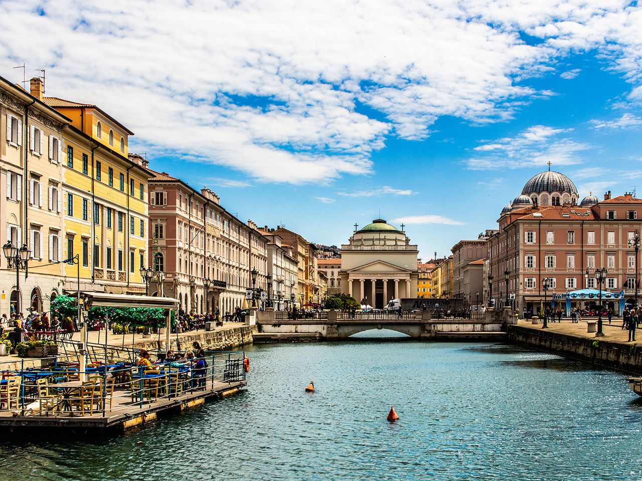 Canal Grande und Kirche Sant'Antonio Nuovo in Triest